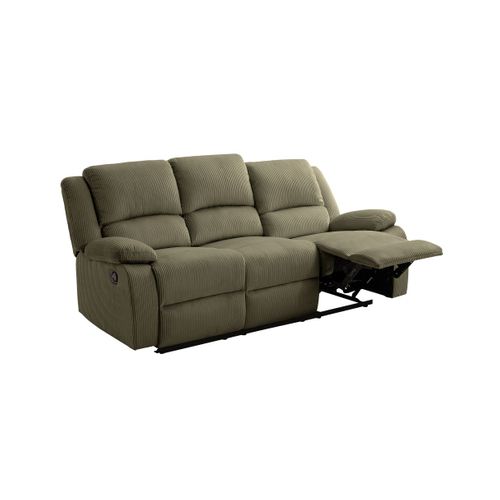 Relaxxo - Canapé De Relaxation Manuel 3 Places Leo En Velours Côtelé - Vert