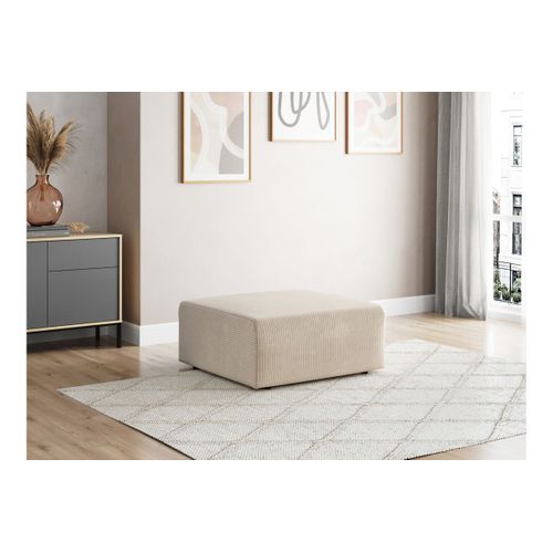 Pouf Romane En Velours Côtelé - Beige