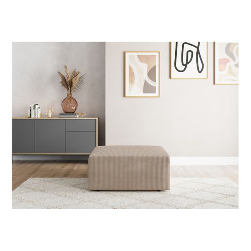 Pouf Romane En Velours Côtelé - Taupe