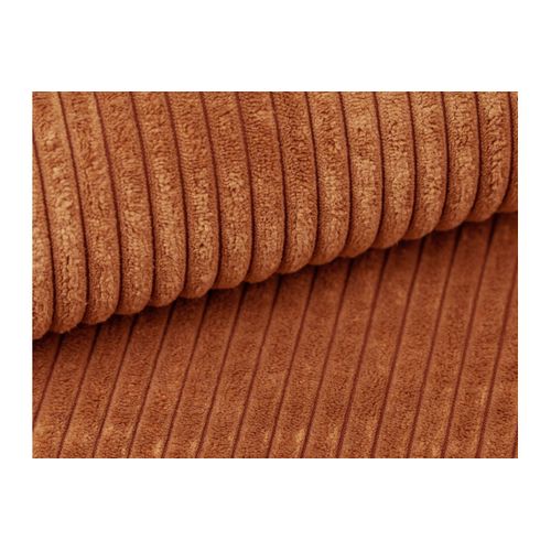 Canapé Panoramique Fixe 6 Places Romane En Velours Côtelé - Terracotta