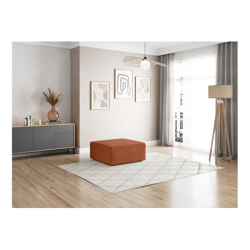 Pouf Romane En Velours Côtelé - Terracotta