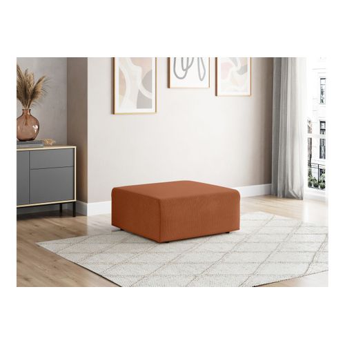 Pouf Romane En Velours Côtelé - Terracotta