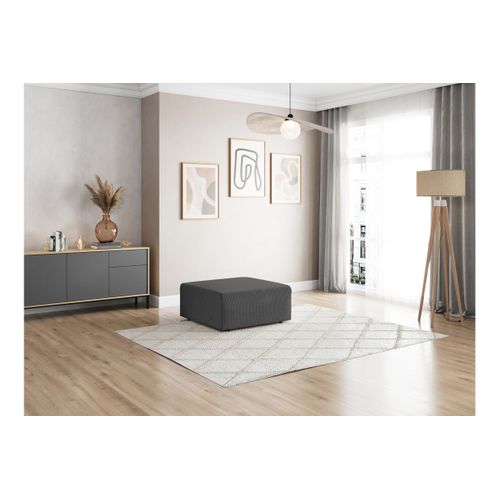 Pouf Romane En Velours Côtelé - Gris