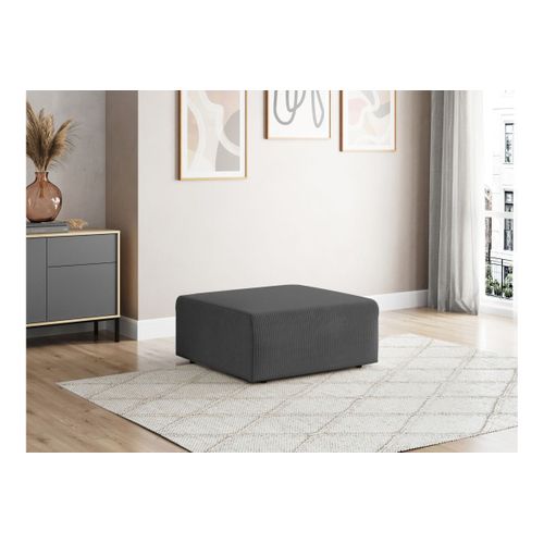 Pouf Romane En Velours Côtelé - Gris