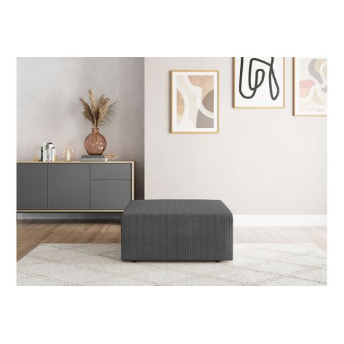 Pouf Romane En Velours Côtelé - Gris