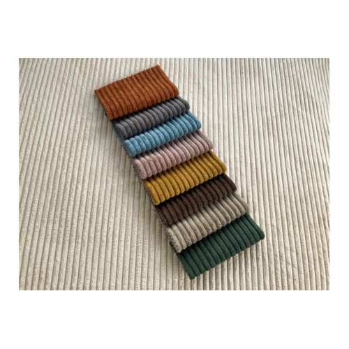 Canapé Panoramique Fixe 6 Places Romane En Velours Côtelé - Vert Foncé