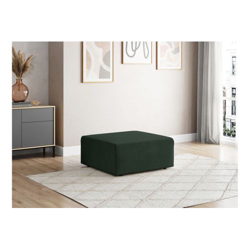Pouf Romane En Velours Côtelé - Vert Foncé