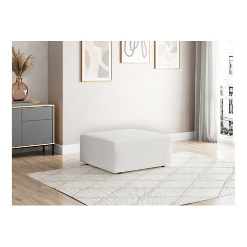 Pouf Romane En Tissu Bouclette - Blanc
