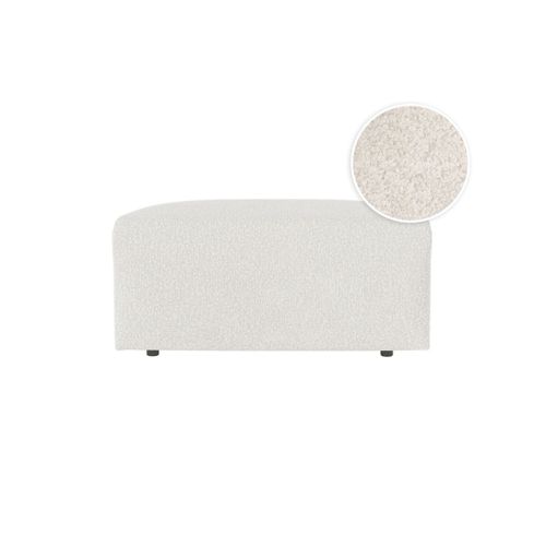 Pouf Romane En Tissu Bouclette - Blanc