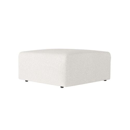 Pouf Romane En Tissu Bouclette - Blanc