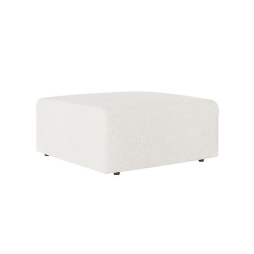 Pouf Romane En Tissu Bouclette - Blanc