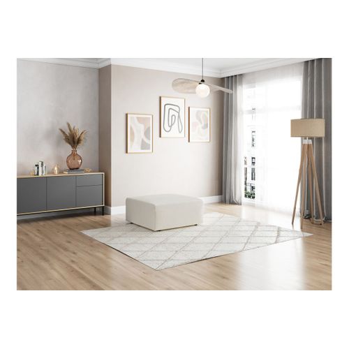 Pouf Romane En Tissu Easy Clean Antitache - Beige