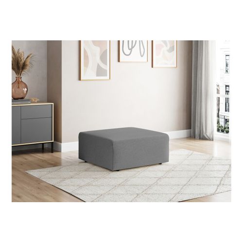 Pouf Romane En Tissu Easy Clean Antitache - Gris