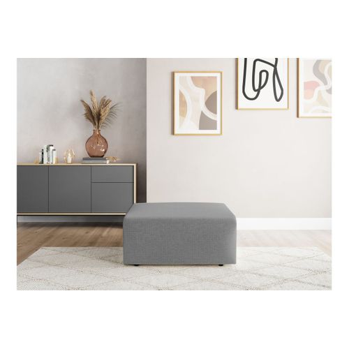 Pouf Romane En Tissu Easy Clean Antitache - Gris