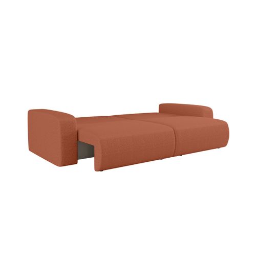 Canapé Droit 3 Places Alya Convertible En Tissu Bouclette - Terracotta