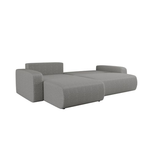 Canapé Alya D'angle Max Réversible Et Convertible 5 Places En Tissu Bouclette - Gris