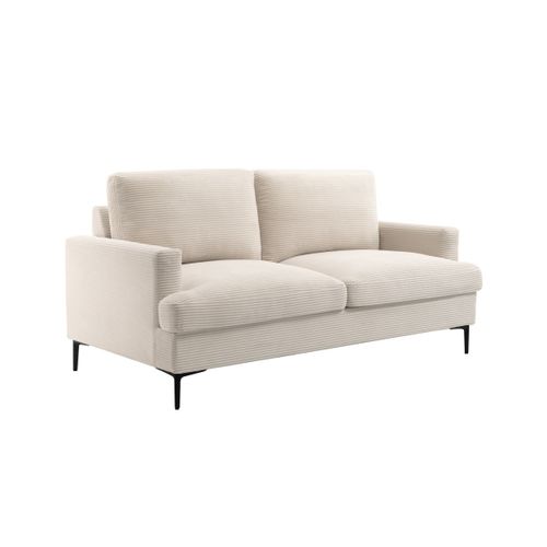 Canapé Droit 3 Places Talma En Velours Côtelé Beige