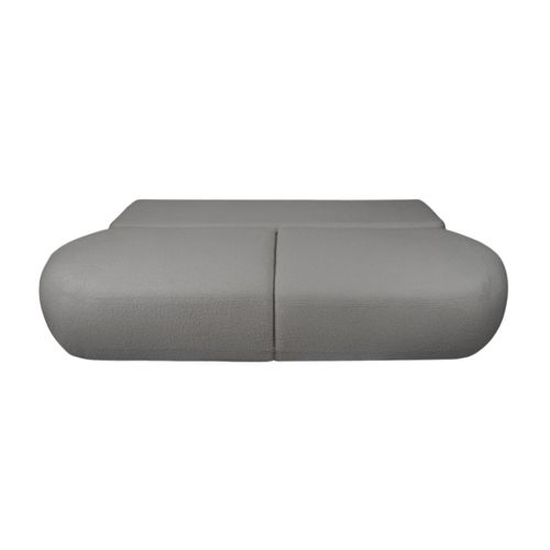 Canapé Convertible Droit 4 Places Fabio En Tissu Bouclette - Gris Foncé
