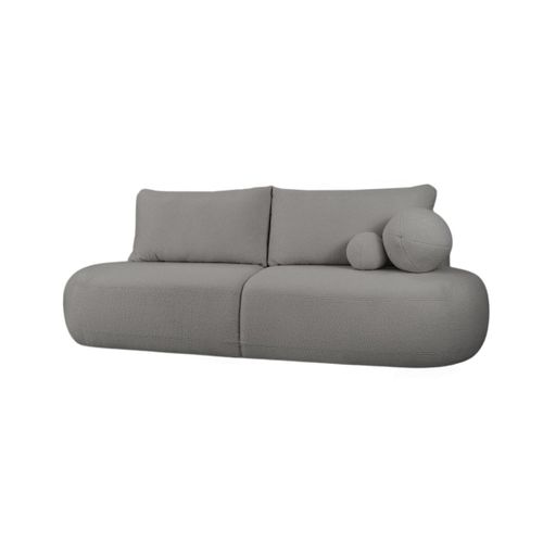 Canapé Convertible Droit 4 Places Fabio En Tissu Bouclette - Gris Foncé