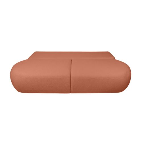 Canapé Convertible Droit 4 Places Fabio En Tissu Bouclette - Terracotta