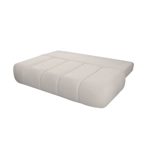Canapé Convertible Droit 3 Places Merry En Tissu Bouclette - Blanc Cassé