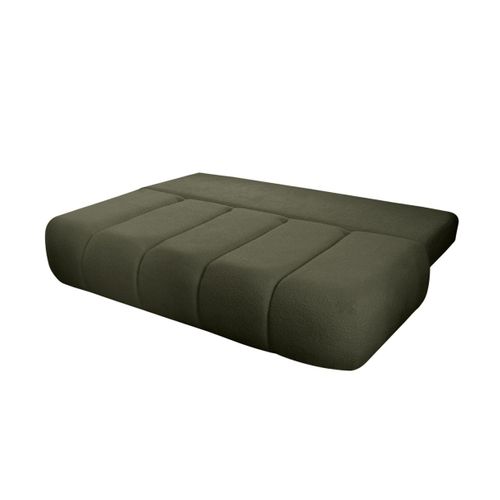 Canapé Convertible Droit 3 Places Merry En Tissu Bouclette - Vert Foncé