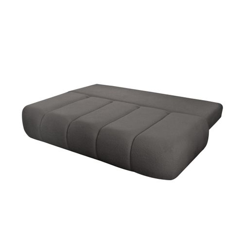 Canapé Convertible Droit 3 Places Merry En Tissu Bouclette - Gris Foncé