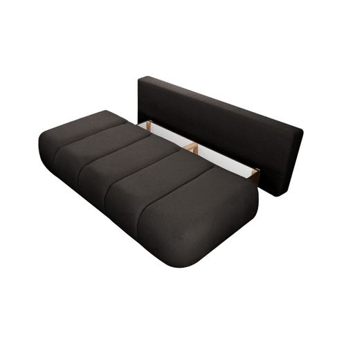 Canapé Convertible Droit 3 Places Merry En Tissu Bouclette - Noir