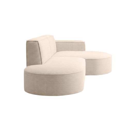 Canapé D'angle Gauche 4 Places Marla En Velours Côtelé - Beige
