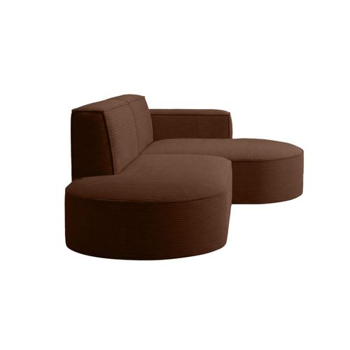 Canapé D'angle Gauche 4 Places Marla En Velours Côtelé - Marron