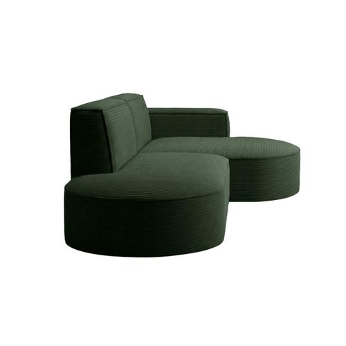 Canapé D'angle Gauche 4 Places Marla En Velours Côtelé - Vert Foncé