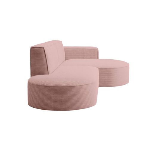 Canapé D'angle Gauche 4 Places Marla En Velours Côtelé - Rose