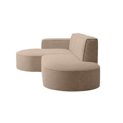 Canapé D'angle Droit 4 Places Marla En Velours Côtelé - Taupe