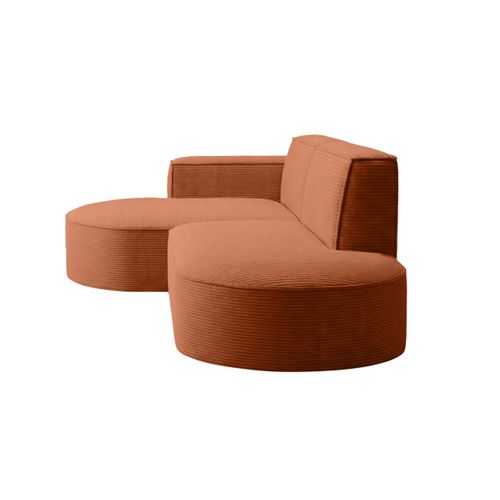 Canapé D'angle Droit 4 Places Marla En Velours Côtelé - Terracotta