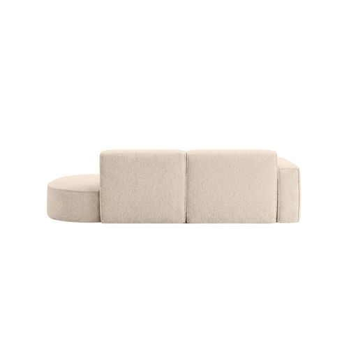 Canapé D'angle Gauche 4 Places Marla En Tissu Bouclette - Blanc