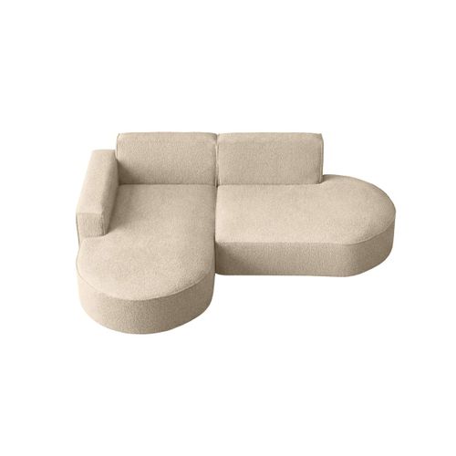 Canapé D'angle Gauche 4 Places Marla En Tissu Bouclette - Beige