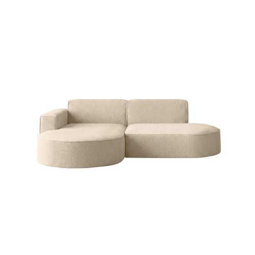 Canapé D'angle Gauche 4 Places Marla En Tissu Bouclette - Beige