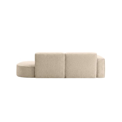 Canapé D'angle Gauche 4 Places Marla En Tissu Bouclette - Beige
