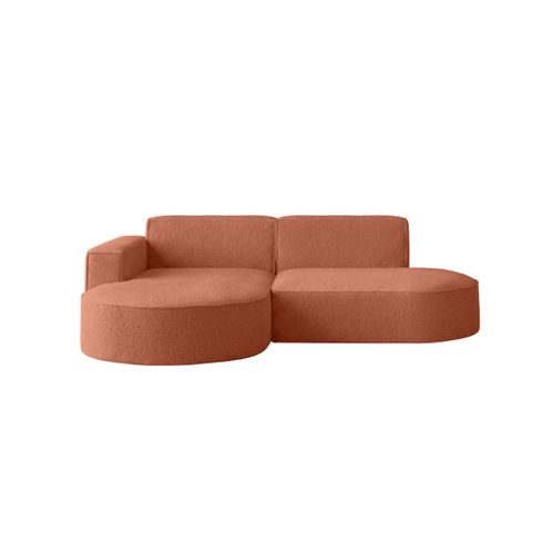 Canapé D'angle Gauche 4 Places Marla En Tissu Bouclette - Terracotta