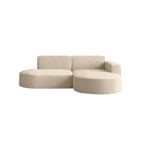 Canapé D'angle Droit 4 Places Marla En Tissu Bouclette - Beige