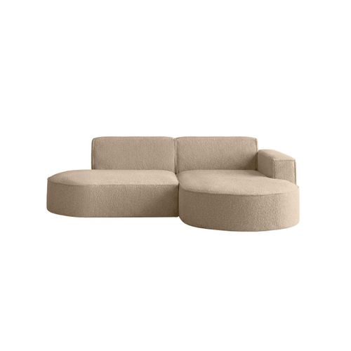 Canapé D'angle Droit 4 Places Marla En Tissu Bouclette - Taupe