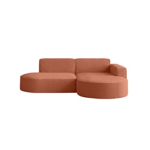 Canapé D'angle Droit 4 Places Marla En Tissu Bouclette - Terracotta
