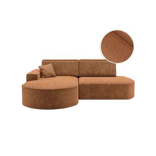 Canapé D'angle Gauche Convertible 4 Places Marlo En Tissu Chenille - Terracotta