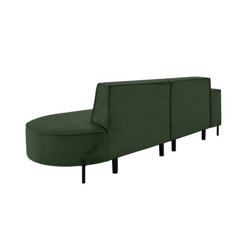 Canapé D'angle Gauche 4 Places Marlon En Velours Côtelé - Vert Foncé