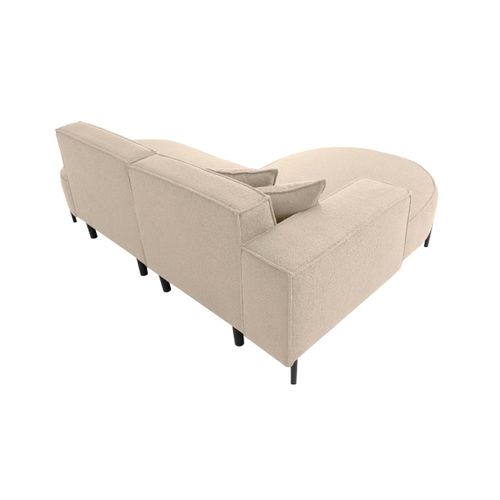 Canapé D'angle Gauche 4 Places Marlon En Tissu Bouclette - Beige