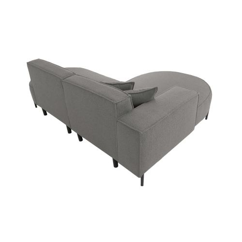 Canapé D'angle Gauche 4 Places Marlon En Tissu Bouclette - Gris Foncé