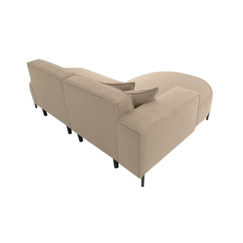 Canapé D'angle Gauche 4 Places Marlon En Tissu Bouclette - Taupe