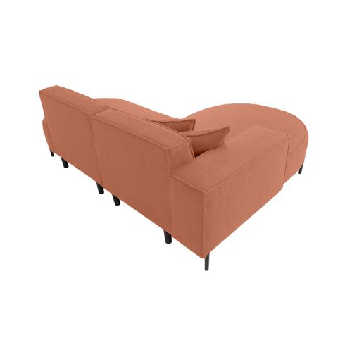 Canapé D'angle Gauche 4 Places Marlon En Tissu Bouclette - Terracotta