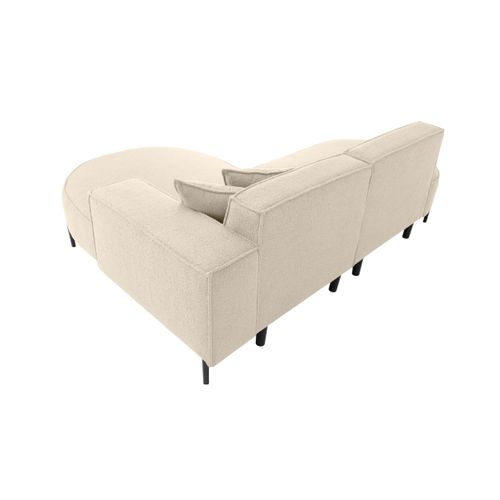 Canapé D'angle Droit 4 Places Marlon En Tissu Bouclette - Blanc