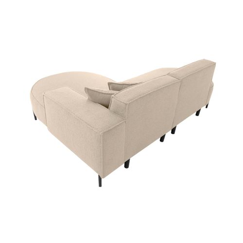 Canapé D'angle Droit 4 Places Marlon En Tissu Bouclette - Beige